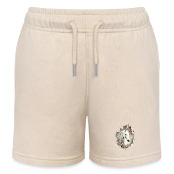 Fleurs de cheval - Short de jogging enfant bio Stanley/Stella - écru doux - Devant