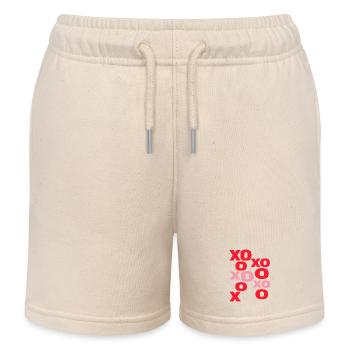 XO Liebesbriefe süße Valentinstag-Typografie - Kinder Organic Joggingshorts Mini Bolter von Stanley/Stella - Natur - Vorne