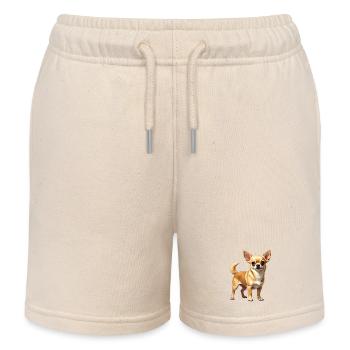 Fawn Chihuahua - Kids Organic Sweat Shorts by Stanley/Stella - soft Ecru - Front
