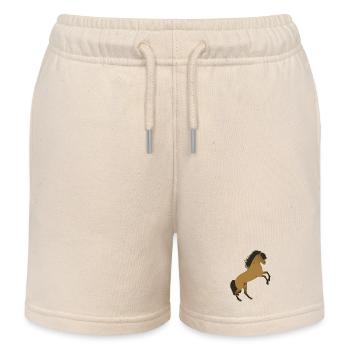 Steigendes Islandpferd Illustration - Kinder Organic Joggingshorts Mini Bolter von Stanley/Stella - Natur - Vorne