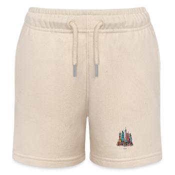London's colourful skyline - Kids Organic Sweat Shorts by Stanley/Stella - soft Ecru - Front