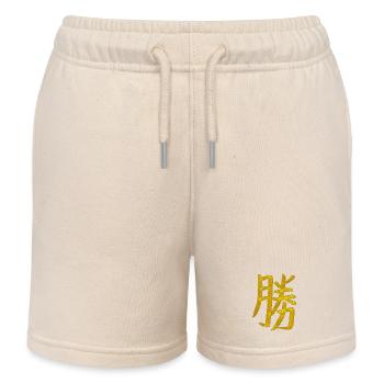 Sieg - Japanisches Schriftzeichen - Kinder Organic Joggingshorts Mini Bolter von Stanley/Stella - Natur - Vorne