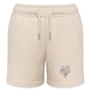 Pastel Blumen Flowers Botanik - Kinder Organic Joggingshorts Mini Bolter von Stanley/Stella - Natur - Vorne