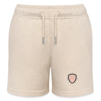 Blason du cœur coloré - Short de jogging enfant bio Stanley/Stella - écru doux - Devant