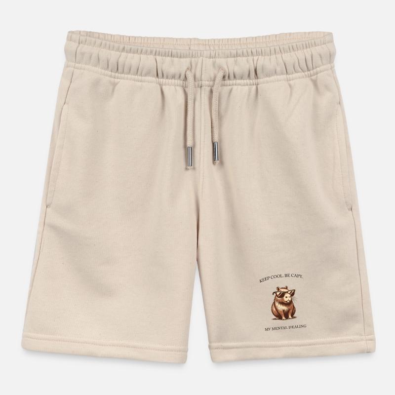 Capybara - Keep Cool, Be Capy - Design minimaliste Short de jogging enfant bio Stanley/Stella