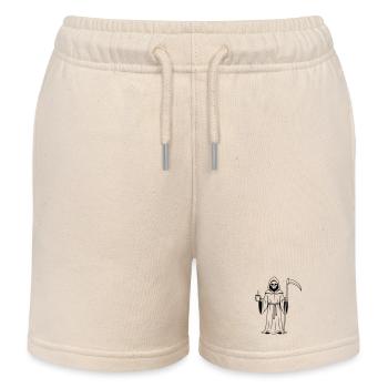 Grim Reaper with a cup of coffee - Kids Organic Sweat Shorts by Stanley/Stella - soft Ecru - Front