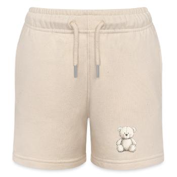 Nounours mignon plein de tendresse - Short de jogging enfant bio Stanley/Stella - écru doux - Devant