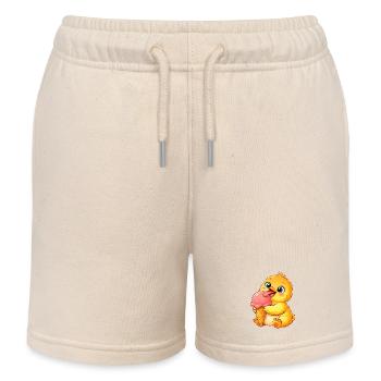 Niedliches Huhn Küken Kawaii Entchen Eiscreme - Kinder Organic Joggingshorts Mini Bolter von Stanley/Stella - Natur - Vorne