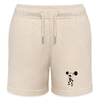 weightlifting - Kids Organic Sweat Shorts by Stanley/Stella - soft Ecru - Front