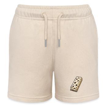 Barre de chocolat avec motif de pépites de chocolat - Short de jogging enfant bio Stanley/Stella - écru doux - Devant