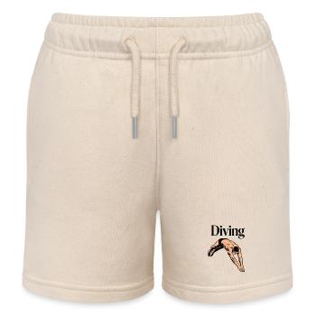 diving, diving, swimming - Kids Organic Sweat Shorts by Stanley/Stella - soft Ecru - Front