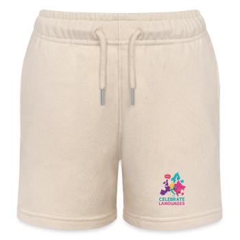 Célébrer la diversité linguistique colorée de l’Europe - Short de jogging enfant bio Stanley/Stella - écru doux - Devant