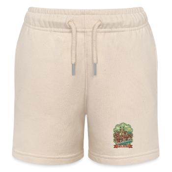 Zurich Grossmunster Retro Travel Badge - Kids Organic Sweat Shorts by Stanley/Stella - soft Ecru - Front