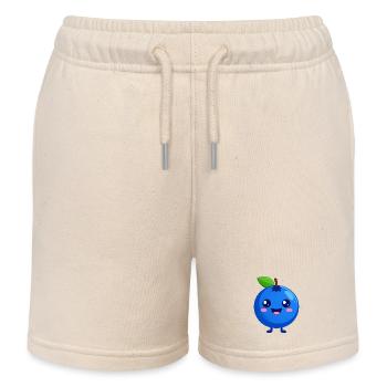Kawaii Blueberry Face - Kids Organic Sweat Shorts by Stanley/Stella - soft Ecru - Front