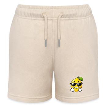 Mignon citron cartoon avec un pouce levé - Short de jogging enfant bio Stanley/Stella - écru doux - Devant
