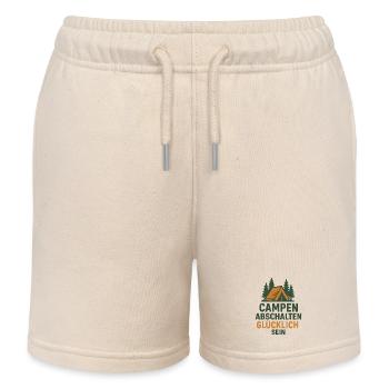 Camping Abschalten Glücklich Sein - Kinder Organic Joggingshorts Mini Bolter von Stanley/Stella - Natur - Vorne