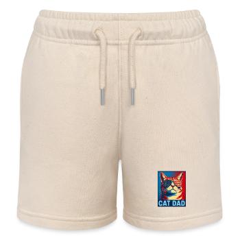 Papa chat patriote – Papa chat drôle pour - Short de jogging enfant bio Stanley/Stella - écru doux - Devant