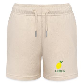 Zitrone Retro Zeichenkunst - Kinder Organic Joggingshorts Mini Bolter von Stanley/Stella - Natur - Vorne
