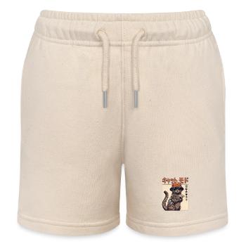 Japanische Shibuya Katze - Kinder Organic Joggingshorts Mini Bolter von Stanley/Stella - Natur - Vorne