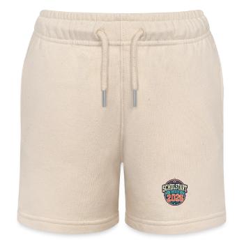 Schulstart 2026 Retro Abzeichen - Kinder Organic Joggingshorts Mini Bolter von Stanley/Stella - Natur - Vorne