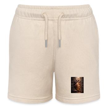 Leuchtendes Blütenherz – Bruch und Heilung - Kinder Organic Joggingshorts Mini Bolter von Stanley/Stella - Natur - Vorne