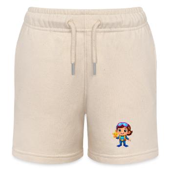 Garçon de Kawaii en combinaison de plongée avec étoile de mer – Mignon - Short de jogging enfant bio Stanley/Stella - écru doux - Devant