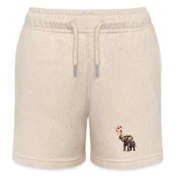 Elefant mit Herzen - Kinder Organic Joggingshorts Mini Bolter von Stanley/Stella - Natur - Vorne