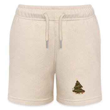Christmas tree with fairy lights - Kids Organic Sweat Shorts by Stanley/Stella - soft Ecru - Front