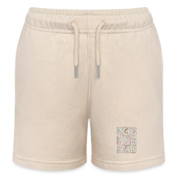 Haifisch Tropischer Ozean-Stempel TShirt Süßer Hai - Kinder Organic Joggingshorts Mini Bolter von Stanley/Stella - Natur - Vorne