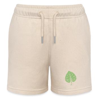Taro Leaf - Kids Organic Sweat Shorts by Stanley/Stella - soft Ecru - Front