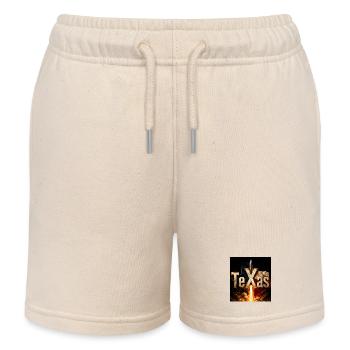 Texas Rocket Launch - Kids Organic Sweat Shorts by Stanley/Stella - soft Ecru - Front