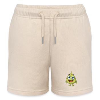 Fröhliche Birne Cartoon - Kinder Organic Joggingshorts Mini Bolter von Stanley/Stella - Natur - Vorne