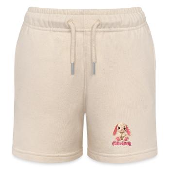 Häkelhase mit Herzchen - Kinder Organic Joggingshorts Mini Bolter von Stanley/Stella - Natur - Vorne