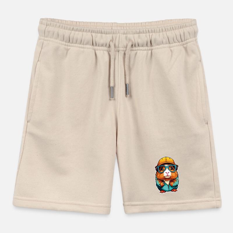 Cochon d’Inde mignon avec des lunettes Short de jogging enfant bio Stanley/Stella
