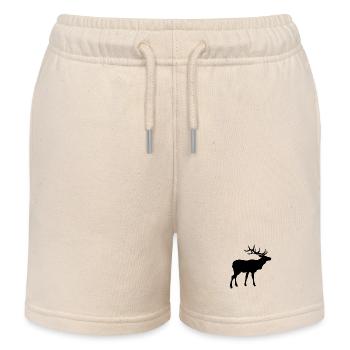 Hirsch Silhouette für Jäger - Kinder Organic Joggingshorts Mini Bolter von Stanley/Stella - Natur - Vorne