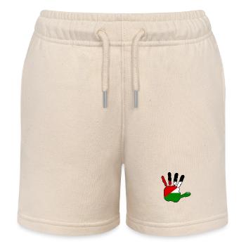 Free palestine hand - Kids Organic Sweat Shorts by Stanley/Stella - soft Ecru - Front