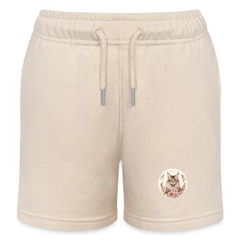 Maine Coon Cat Boho Style, Love Cats - Kids Organic Sweat Shorts by Stanley/Stella - soft Ecru - Front