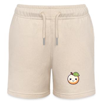 Pomme sucrée style kawaii - Short de jogging enfant bio Stanley/Stella - écru doux - Devant