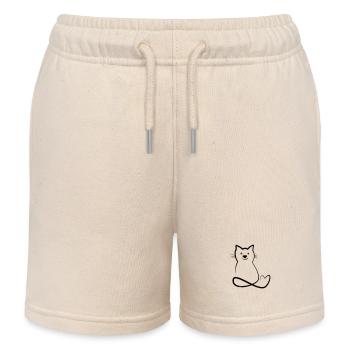 Katze/Cat Love Bo-Grafik - Kinder Organic Joggingshorts Mini Bolter von Stanley/Stella - Natur - Vorne