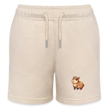 Wasserschwein mit großen Augen - Kinder Organic Joggingshorts Mini Bolter von Stanley/Stella - Natur - Vorne