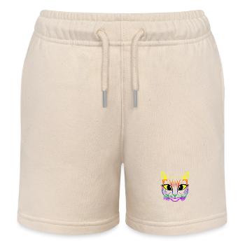 LGBT Chat Visage Chat Gay Pride Arc-en-ciel Gay - Short de jogging enfant bio Stanley/Stella - écru doux - Devant