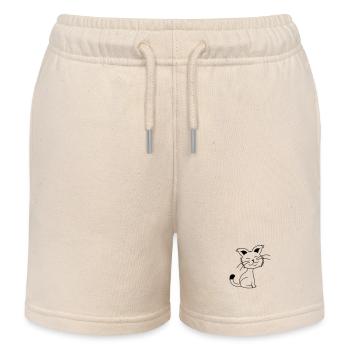 Hübsche Katze Guckt Glücklich Fröhlich Lächelnd - Kinder Organic Joggingshorts Mini Bolter von Stanley/Stella - Natur - Vorne