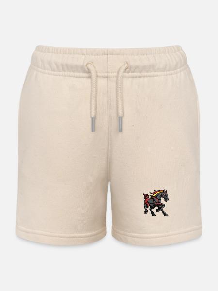 Pferd Comic - Kinder Organic Joggingshorts Mini Bolter von Stanley/Stella - Natur