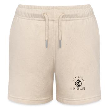I can't, I have temporality. - Kids Organic Sweat Shorts by Stanley/Stella - soft Ecru - Front