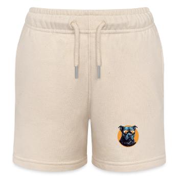 Cooler Bully mit Sonnenbrille - Kinder Organic Joggingshorts Mini Bolter von Stanley/Stella - Natur - Vorne