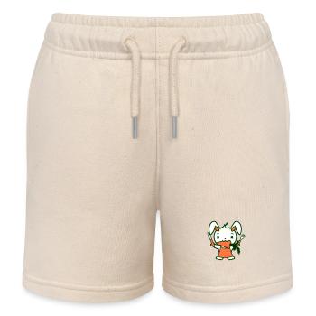 Lapin Carotte Carotte Bouche Nourriture Faim Fourchette Couteau - Short de jogging enfant bio Stanley/Stella - écru doux - Devant