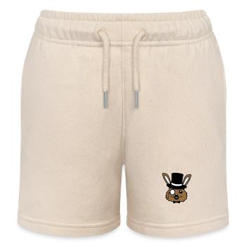 Sir Bunny Monocle Lunettes Barbe Chapeau haut de forme M. M. - Short de jogging enfant bio Stanley/Stella - écru doux - Devant