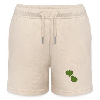 herzanhaenger gruen zwei - Kinder Organic Joggingshorts Mini Bolter von Stanley/Stella - Natur - Vorne