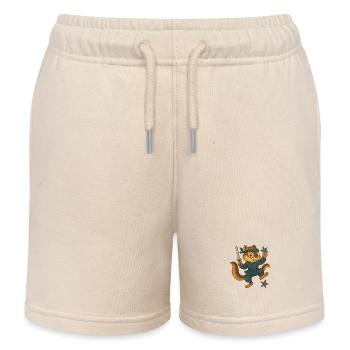 Ninja Chipmunk - Kids Organic Sweat Shorts by Stanley/Stella - soft Ecru - Front