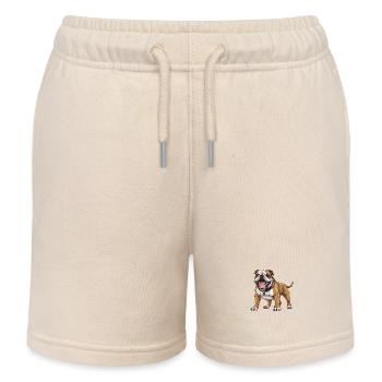 Bulldog Hund - Kinder Organic Joggingshorts Mini Bolter von Stanley/Stella - Natur - Vorne